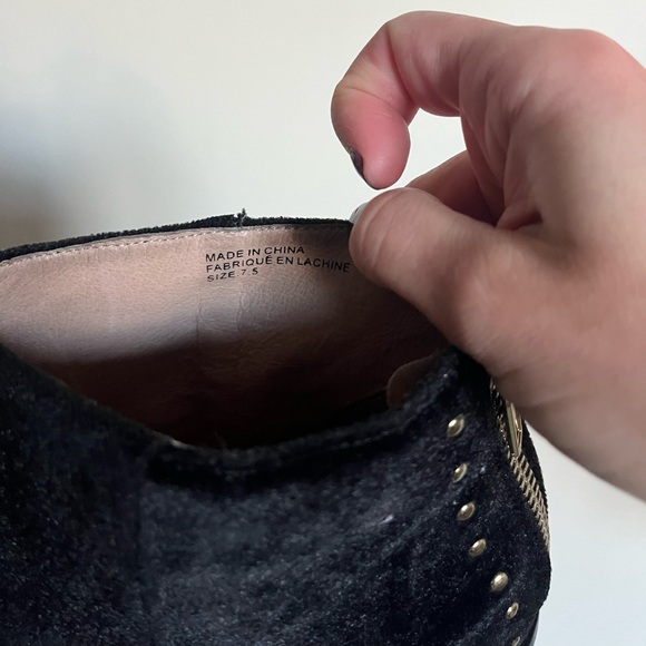 Anthropologie Round-Toe Velvet Ankle Boots - Picture 5 of 6